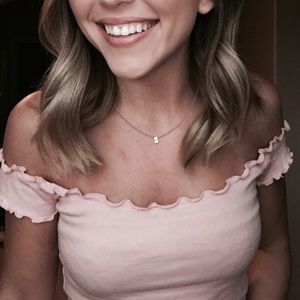 Baby Pink Off The Shoulder Crop Top